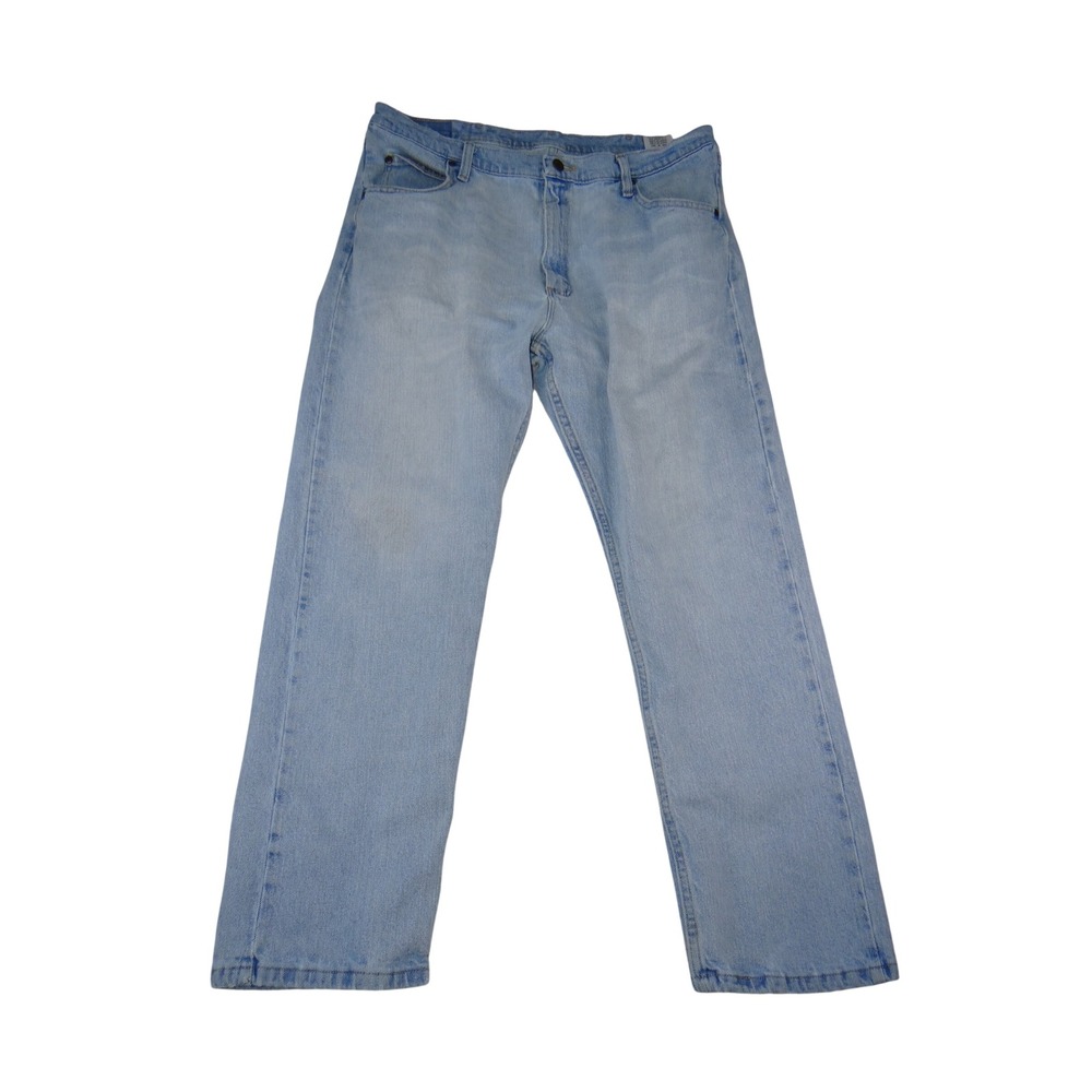 Wrangler Premium Quality Mens 38x30 Light Wash Straight Leg Jeans 96FXVBI 4493